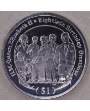 Британские Виргинские Острова 1 доллар 2006 80 лет со дня рождения Елизаветы II. арт. 4670-58000